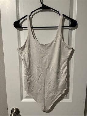Abercrombie & Fitch White Scoop Neck Bodysuit